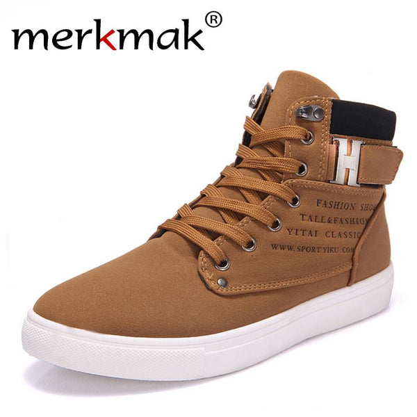 New 2017 Hot Men Shoes Sapatos Male Fashion Spring Autumn PU Leather Ankle Boots For Men Casual High Top Shoes Canvas Men Boots