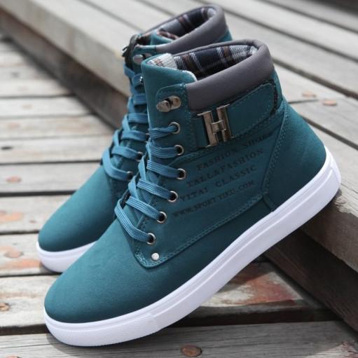 New 2017 Hot Men Shoes Sapatos Male Fashion Spring Autumn PU Leather Ankle Boots For Men Casual High Top Shoes Canvas Men Boots