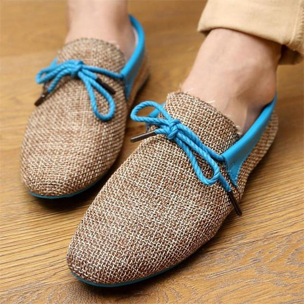 2017 Summer Mens Loafers Casual Flat Shoes Knitted Woven Shoes Breatbale Natural Male Convenient Driving Shoes Flats Big Size 45