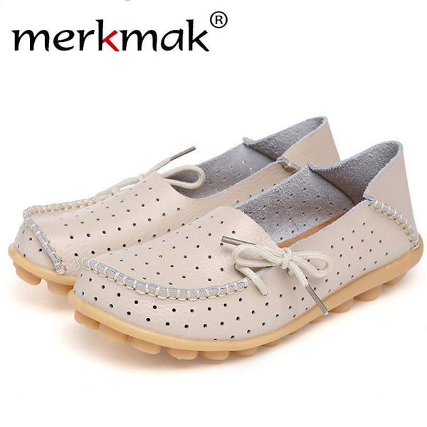Merkmak Cow Leather Women Shoes New Driving Casual Footwear Moccasins Loafers Soft Leisure Flats Female Candy Color Sapato Mujer