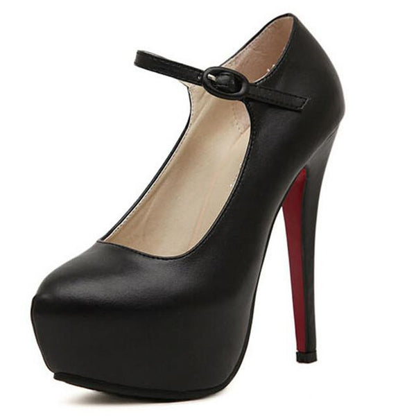 Merkmak Stylish Sexy High Heels Brand 14cm Heel Bottom For Women Shoes Wedding Party PU leather Sapatos Femininos Platform Shoes