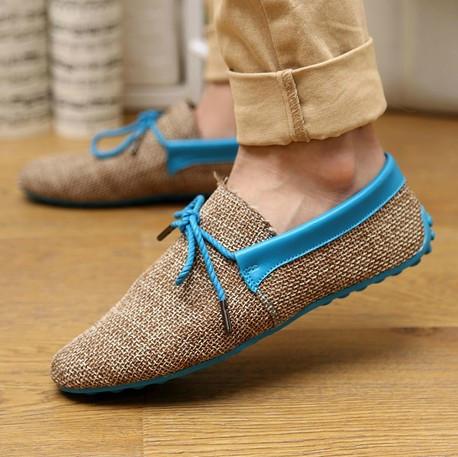 hot sale men shoes spring summer breathable fashion weaving Woven men casual flat shoes lace-up loafers comfortable mocassins