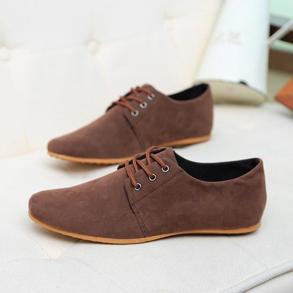 Merkmak 2017 New Men Shoes Casual Suede Leather Flat Shoes Male Mens Canvas Driving Shoes Men's Flats Shoes for Man