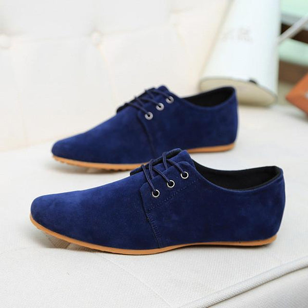 Merkmak 2017 New Men Shoes Casual Suede Leather Flat Shoes Male Mens Canvas Driving Shoes Men's Flats Shoes for Man