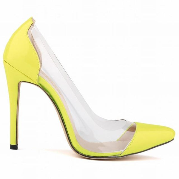 Merkmak Clearance Women Sexy Shoes Stylish 11CM Thin High Heels Pumps Transparent Wedding Party Office Women Shoes Super Cheap!