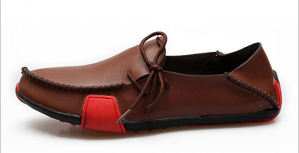 Merkmak Casual Genuine Leather Men Shoes Comfortable Slip On Men Flats Loafers Moccasins Sapatos Masculinos Big Size 39-47 Shoes