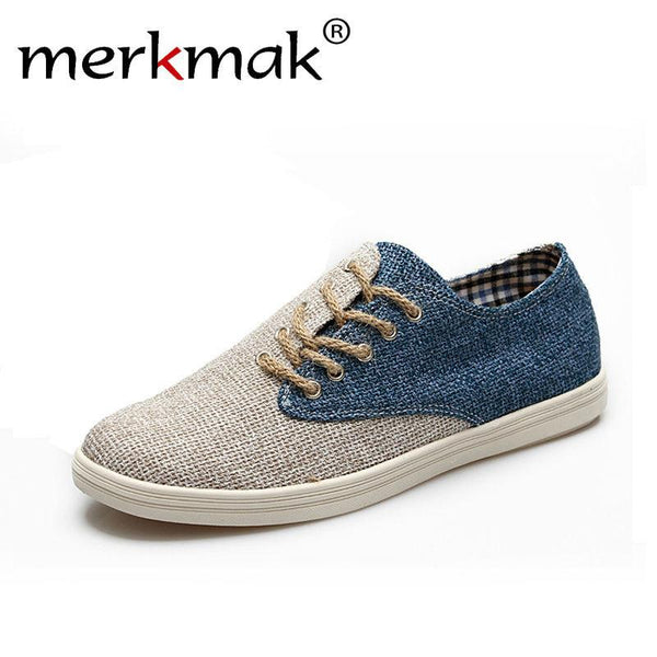 Merkmak Summer Causal Hemp Men Shoes High Quality Loafer Driving Comfortable Summer Men Flats Footwear Low Price Men's Moccasins