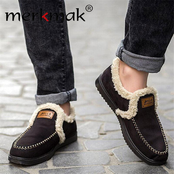 Merkmak Winter Warm Shoes's Men 2016 New Brand Fashion Casual Plush Slip On  Flats Men Shoes Breathable Zapato Hombre Wholesales
