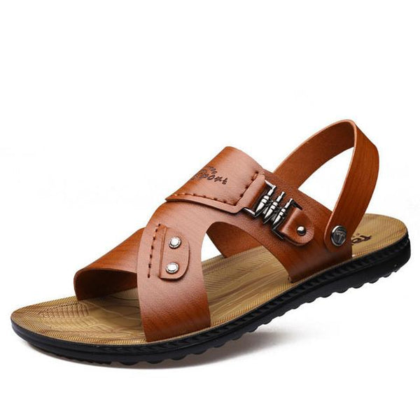 Merkmak Casual Sandals Men's Shoes Fashion Brand Summer Beach Man Handmade Metal Slippers Flat Breathable Footwear Drop Shipping