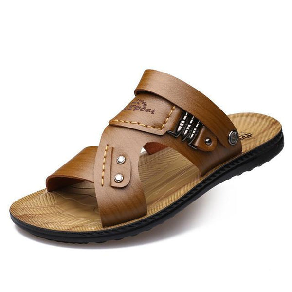 Merkmak Casual Sandals Men's Shoes Fashion Brand Summer Beach Man Handmade Metal Slippers Flat Breathable Footwear Drop Shipping
