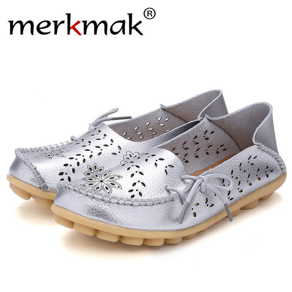 Merkmak Ballet Summer Women Flats Shoes's Cut Out Plus Size Dress Footwear Flats Moccasins Loafer Women's Shoes Sapato Wholesale