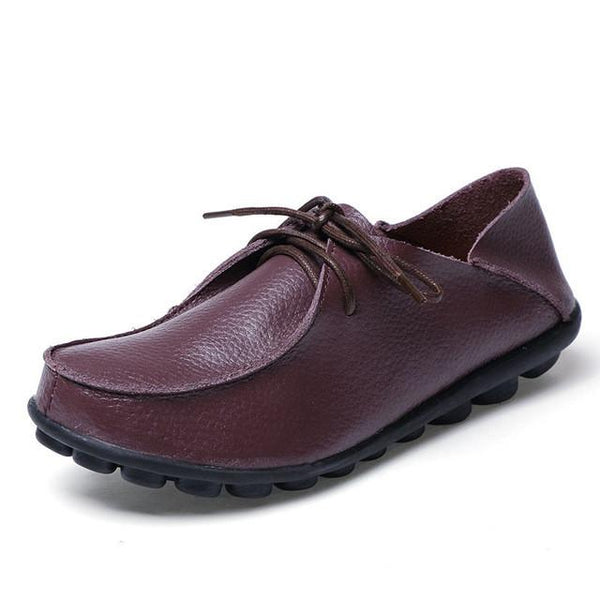 Merkmak Flats Shoes Women Fashion Leisure Big Size 34-44 Shoeslaces Loafer Moccasins Women's Shoes Footwears Sapatos Wholesales