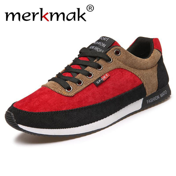 Merkmak Men's Shoes Causal Red Suede Man Footwear Shoes Fashion Breathable Outdoor Jogging Male Chaussures Hombres Drop Shipping