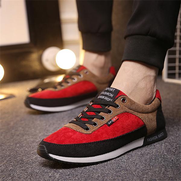 Merkmak Men's Shoes Causal Red Suede Man Footwear Shoes Fashion Breathable Outdoor Jogging Male Chaussures Hombres Drop Shipping