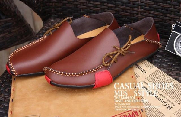 Loafers for Men Casual Men Shoes Genuine Leather 2017 Driving Moccasins Slip On Mens Flat Shoes Boat Loafers Plus Size EU 39-47