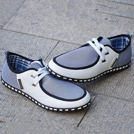 Merkmak 2017 British Style Men's Flats Fashion Striped Breathable Lace-Up Casual Zapato Flat Shoes Casual Men Shoe Drop Shipping