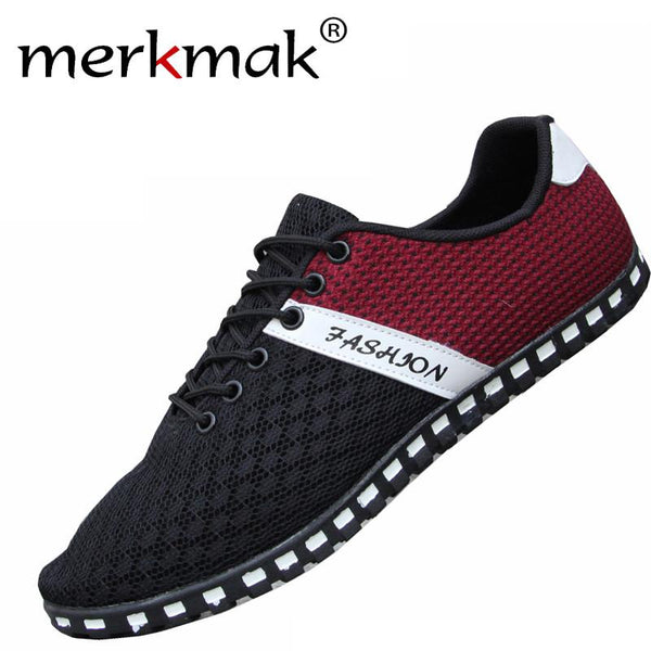 Mermak Men's Fashion Shoes Summer Zapatos Casual Breathable Mesh Flat Shoes Exercise Jogging Breathable Footwear Shoes for Men
