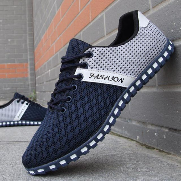 Mermak Men's Fashion Shoes Summer Zapatos Casual Breathable Mesh Flat Shoes Exercise Jogging Breathable Footwear Shoes for Men
