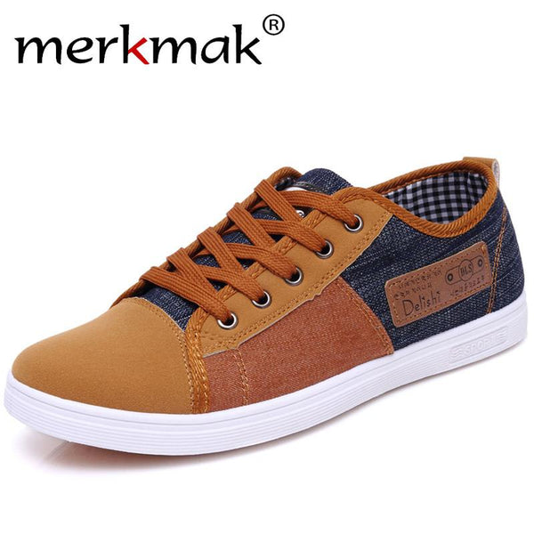 Merkmak 2017 new arrive plimsolls canvas shoes men breathable fashion patchwork men shoes lace-up platform casual shoes gumshoes