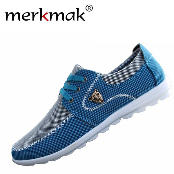 Merkmak Summer Men Shoes Trend Canvas Shoes Male Casual Shoes Men's Low Board Outwear Flats Breathable Driving Shoes Big Size 46