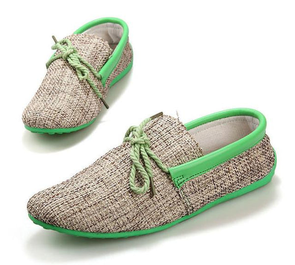 Merkmak Trendy Casual Men Beach Loafer Shoes Breathable Summer Weaving Hemp Man Flats Soft Driving Shoes Mocassins Drop Shipping
