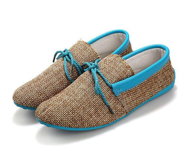 Merkmak Trendy Casual Men Beach Loafer Shoes Breathable Summer Weaving Hemp Man Flats Soft Driving Shoes Mocassins Drop Shipping