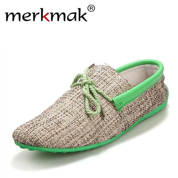 Dropshipping Men Shoes Summer Breathable Fashion Weaving Casual Shoes Soft Lace-up Comfort Men's Loafers Driving Mocassins