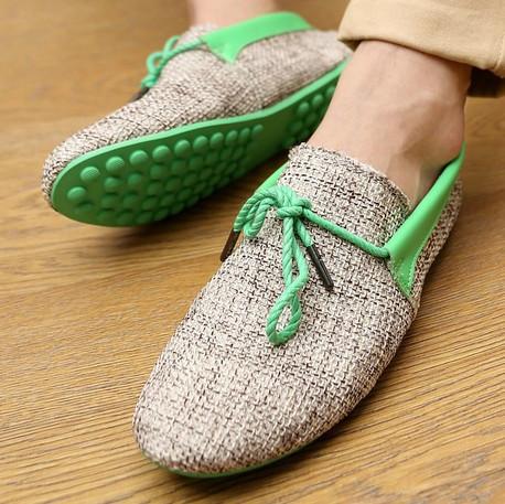 Dropshipping Men Shoes Summer Breathable Fashion Weaving Casual Shoes Soft Lace-up Comfort Men's Loafers Driving Mocassins