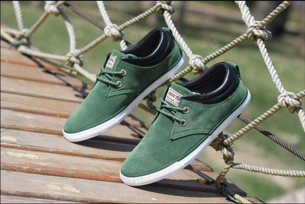 New 2017 Top Fashion brand men Flat Shoes Canvas men's flats shoes men,Daily casual shoes Spring Autumn suede men shoes LS083