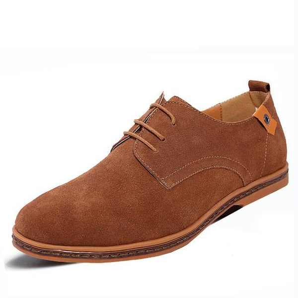 Merkmak 2017 Fashion Men Shoes Suede Leather Casual Lace-up Men's Flats Shoes for Man Rubber Outsole Driving Footwear Drop Ship