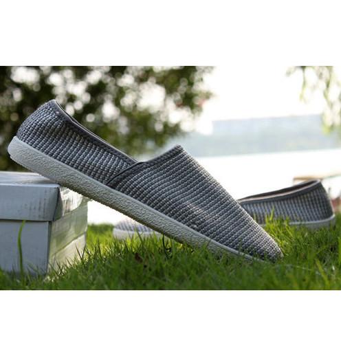 Merkmak Summer Breathable Men Hemp Knited Summer Flat Shoes Fashion Outdoor Style Light  Soft Men Casual Leisure Male Footwear