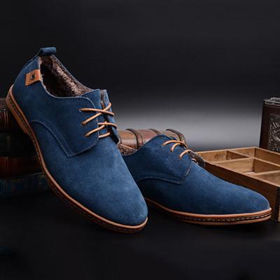 Big Size EU 38-48 Men Flat Shoes Men Summer Breathable Winter Warm Fashion Casual Shoes Brand Men's Flats Suede Leather Footwear