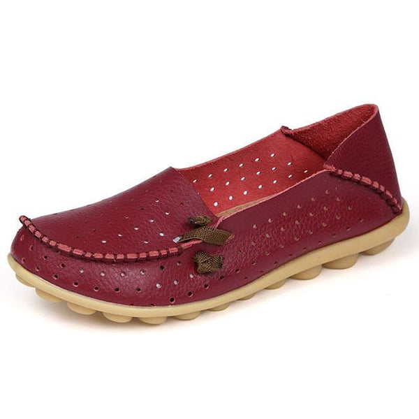 Merkmak Women's Shoes Fashion Breathable Loafer Dress Footwear Big Size Hole Design Female Flats Moccasin Sapatos Free Shipping