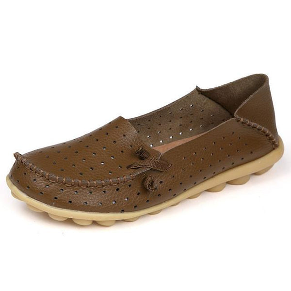 Merkmak Women's Shoes Fashion Breathable Loafer Dress Footwear Big Size Hole Design Female Flats Moccasin Sapatos Free Shipping