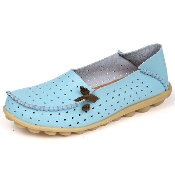 Merkmak Women's Shoes Fashion Breathable Loafer Dress Footwear Big Size Hole Design Female Flats Moccasin Sapatos Free Shipping