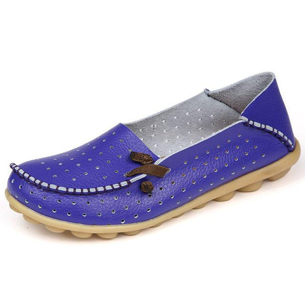 Merkmak Women's Shoes Fashion Breathable Loafer Dress Footwear Big Size Hole Design Female Flats Moccasin Sapatos Free Shipping