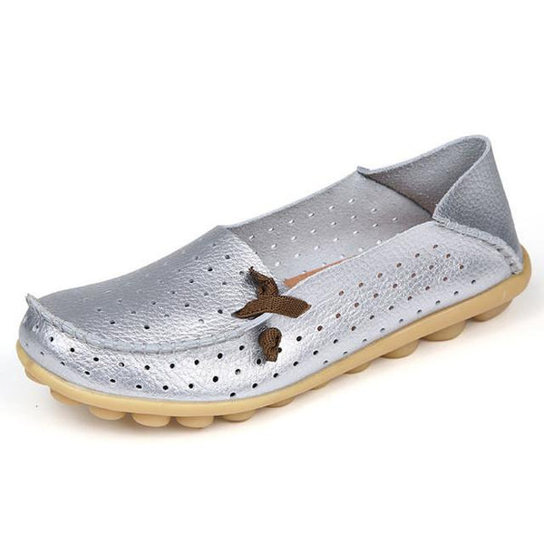 Merkmak Women's Shoes Fashion Breathable Loafer Dress Footwear Big Size Hole Design Female Flats Moccasin Sapatos Free Shipping