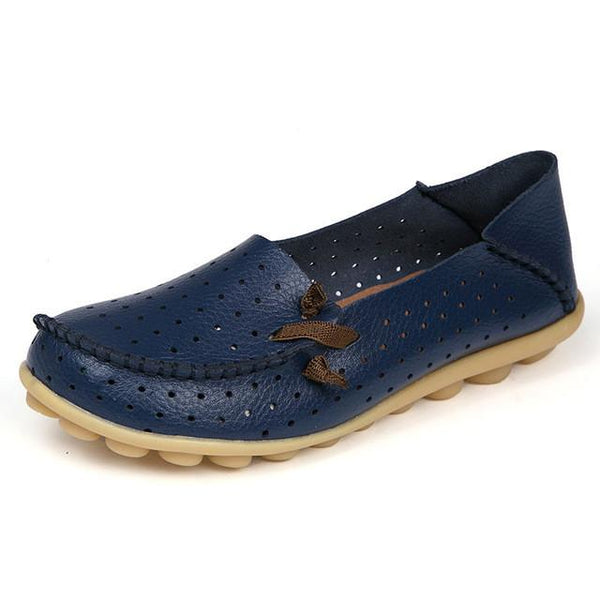 Merkmak Women's Shoes Fashion Breathable Loafer Dress Footwear Big Size Hole Design Female Flats Moccasin Sapatos Free Shipping