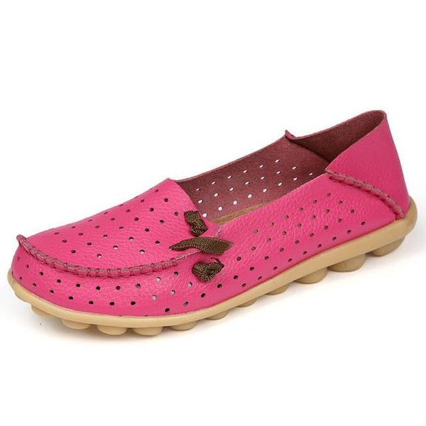 Merkmak Women's Shoes Fashion Breathable Loafer Dress Footwear Big Size Hole Design Female Flats Moccasin Sapatos Free Shipping