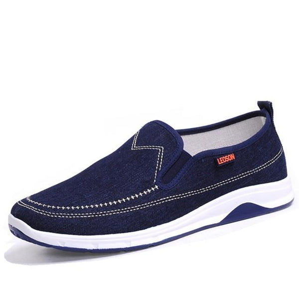 Merkmak New Handmade Men Flats Shoes Man's Canvas Shoes Fashion Casual Loafers Shoes Men Slip On Hot Sale Leisure Zapatos Hombre