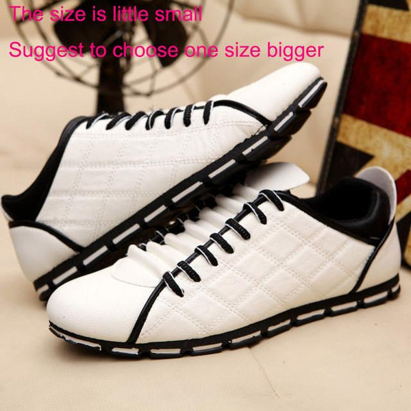 New 2017 High Quality Men PU Leather Flats Lace Up Fashion Casual Leisure Men's Flat Shoes Loafers Soft Light Male Footwear
