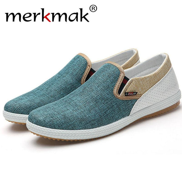 Merkmak British Style Men Flats Shoes Fashion Woven Patchwork Comforatble Loafer Man Footwear Leisure Light Soft Shoes Wholesale