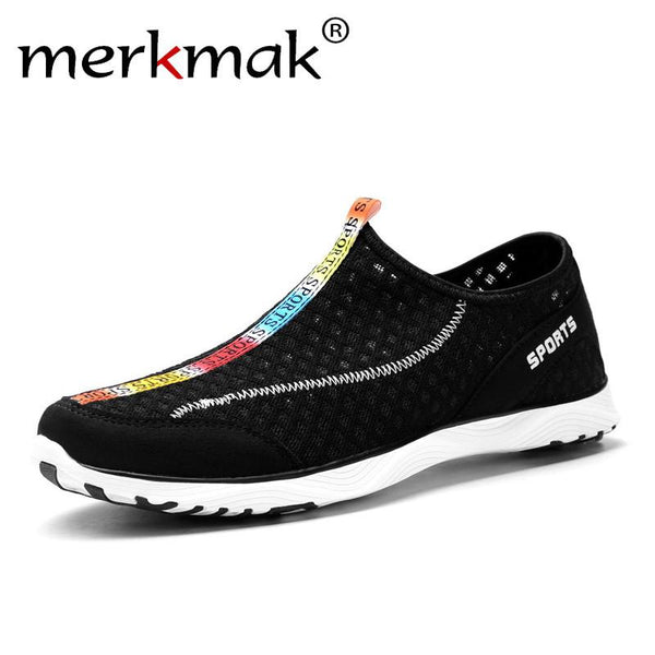 Merkmak Breathable Summer Men Flat Shoes Leisure Holes Handmade Loafer Male Shoes Comfortable Slip On Men Footwear Drop Shipping
