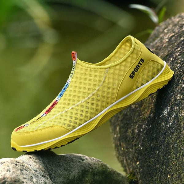 Merkmak Breathable Summer Men Flat Shoes Leisure Holes Handmade Loafer Male Shoes Comfortable Slip On Men Footwear Drop Shipping