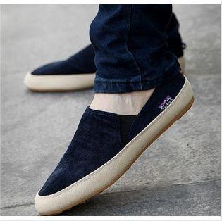 Merkmak Shoes New Arrival! 2017 fashion Men's Breathable Canvas Casual Shoes Moccasin Slip-On Slippers Slip On Men Flat Shoes