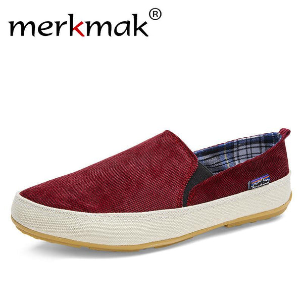 Merkmak Shoes New Arrival! 2017 fashion Men's Breathable Canvas Casual Shoes Moccasin Slip-On Slippers Slip On Men Flat Shoes