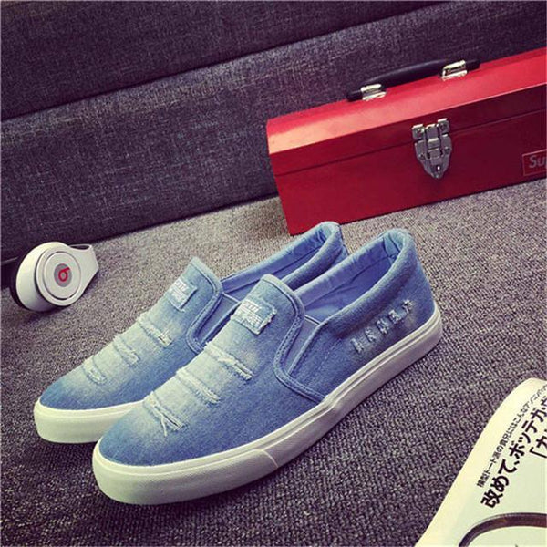 Merkmak Canvas Men Flats Shoes Casual Handmade Comforatable Loafer Man Fashion Student Slip On Soft Footwear Shoes Drop Shipping