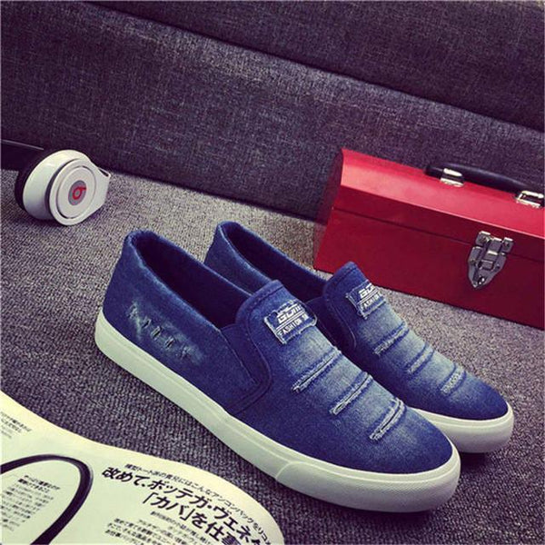 Merkmak Canvas Men Flats Shoes Casual Handmade Comforatable Loafer Man Fashion Student Slip On Soft Footwear Shoes Drop Shipping