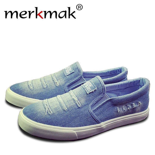 Merkmak Canvas Men Flats Shoes Casual Handmade Comforatable Loafer Man Fashion Student Slip On Soft Footwear Shoes Drop Shipping