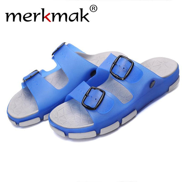 Merkmak Shoes's Men 2017 Parenting Unisex Casual Summer Beach Sandals Slippers Candy Color Lover Outdoor Flats for BigSize 34-45